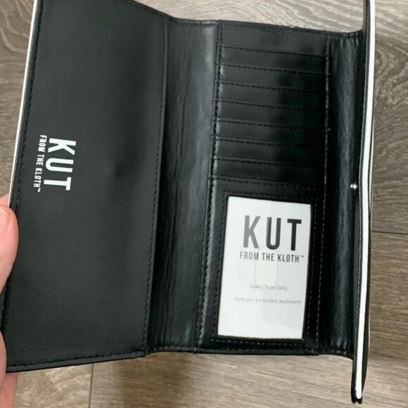 Kut From The Kloth Wallet Slim Striped Black White - Picture 7 of 15